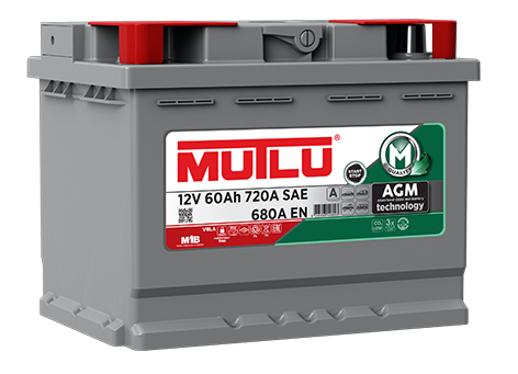 12 VOLT 60 AMPER MUTLU AGM AKÜ (START-STOP)